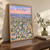 Porto Alegre city view full-bleed print styled in Original angled oak-console; frame and props not included