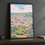 Fes city view full-bleed print styled in Black frame / charcoal wall; frame and props not included