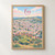 Fes city view full-bleed print styled in Front oak frame - corrected opening; frame and props not included