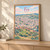 Fes city view full-bleed print styled in Light oak-console; frame and props not included