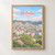 Huludao city view full-bleed print styled in Front oak frame - corrected opening; frame and props not included