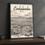 Cochabamba city view full-bleed print styled in Black frame / charcoal wall; frame and props not included
