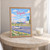 Tolyatti city view full-bleed print styled in Oak frame / bedside table; frame and props not included