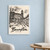 Brampton city view full-bleed print styled in White frame / blue sitting room; frame and props not included