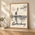 Gothenburg city view full-bleed print styled in Light oak-console; frame and props not included