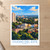 Ciudad del Este city view bordered print styled in Unframed sheet - corrected A-series; frame and props not included
