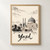 Yazd city view full-bleed print styled in Front oak frame - corrected opening; frame and props not included