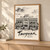 Taoyuan city view full-bleed print styled in Light oak-console; frame and props not included