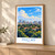 Phú Mỹ city view bordered print styled in Light oak-console; frame and props not included