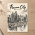 Panama City city view full-bleed print styled in Unframed sheet - corrected A-series; frame and props not included