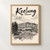 Keelung city view full-bleed print styled in Front oak frame - corrected opening; frame and props not included