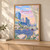 Gwangmyeong city view full-bleed print styled in Light oak-console; frame and props not included