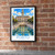 Porto city view bordered print styled in Black frame / exposed brick; frame and props not included