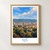 Niš city view bordered print styled in Front oak frame - corrected opening; frame and props not included