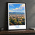 Niš city view bordered print styled in Black frame / charcoal wall; frame and props not included