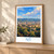 Niš city view bordered print styled in Light oak-console; frame and props not included