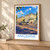 Angarsk city view bordered print styled in Light oak-console; frame and props not included