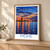 Heihe city view bordered print styled in Light oak-console; frame and props not included