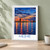 Heihe city view bordered print styled in White frame / sage wall; frame and props not included