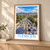 Tlemcen city view bordered print styled in Light oak-console; frame and props not included