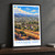 Thousand Oaks city view bordered print styled in Black frame / charcoal wall; frame and props not included