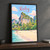 Railay Phra Nang beach limestone cliffs full-bleed print styled in Black frame / charcoal wall; frame and props not included