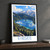 Eibsee beneath the Zugspitze bordered print styled in Black frame / charcoal wall; frame and props not included