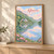 Kylemore Abbey across Pollacappul Lough full-bleed print styled in Light oak-console; frame and props not included
