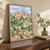 Gordes village from the southern overlook full-bleed print styled in Original angled oak-console; frame and props not included