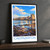 Caernarfon Castle from the Seiont bordered print styled in Black frame / charcoal wall; frame and props not included