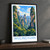 Zhangjiajie Yuanjiajie sandstone pillars bordered print styled in Black frame / charcoal wall; frame and props not included