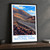 Lanzarote Timanfaya volcanic ridges bordered print styled in Black frame / charcoal wall; frame and props not included
