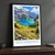 Oeschinensee from the northern hiking terrace bordered print styled in Black frame / charcoal wall; frame and props not included
