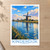 Kinderdijk windmills along the canal bordered print styled in Unframed sheet - corrected A-series; frame and props not included