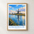 Kinderdijk windmills along the canal bordered print styled in Front oak frame - corrected opening; frame and props not included
