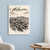 Melbourne city view full-bleed print styled in White frame / blue sitting room; frame and props not included