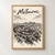 Melbourne city view full-bleed print styled in Front oak frame - corrected opening; frame and props not included