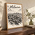 Melbourne city view full-bleed print styled in Original angled oak-console; frame and props not included