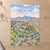 Melbourne city view full-bleed print styled in Unframed sheet - corrected A-series; frame and props not included
