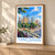 Tangshan city view bordered print styled in Light oak-console; frame and props not included