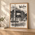 Wuhu city view full-bleed print styled in Light oak-console; frame and props not included