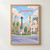 Damascus city view full-bleed print styled in Front oak frame - corrected opening; frame and props not included