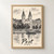 Pest city view full-bleed print styled in Front oak frame - corrected opening; frame and props not included