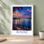 Ahvaz city view bordered print styled in White frame / sage wall; frame and props not included