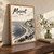 Muscat city view full-bleed print styled in Original angled oak-console; frame and props not included