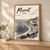 Muscat city view full-bleed print styled in Light oak-console; frame and props not included