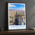 Zahedan city view bordered print styled in Black frame / charcoal wall; frame and props not included