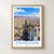 Zahedan city view bordered print styled in Front oak frame - corrected opening; frame and props not included