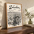 Zahedan city view full-bleed print styled in Original angled oak-console; frame and props not included