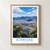 Kimhae city view bordered print styled in Front oak frame - corrected opening; frame and props not included